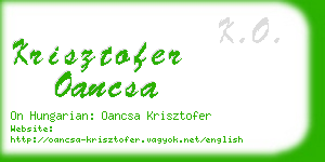 krisztofer oancsa business card